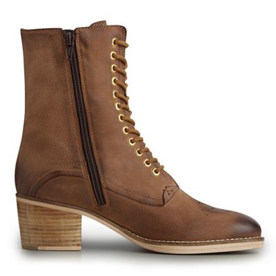 Joe Browns Tan distressed leather lace up boots